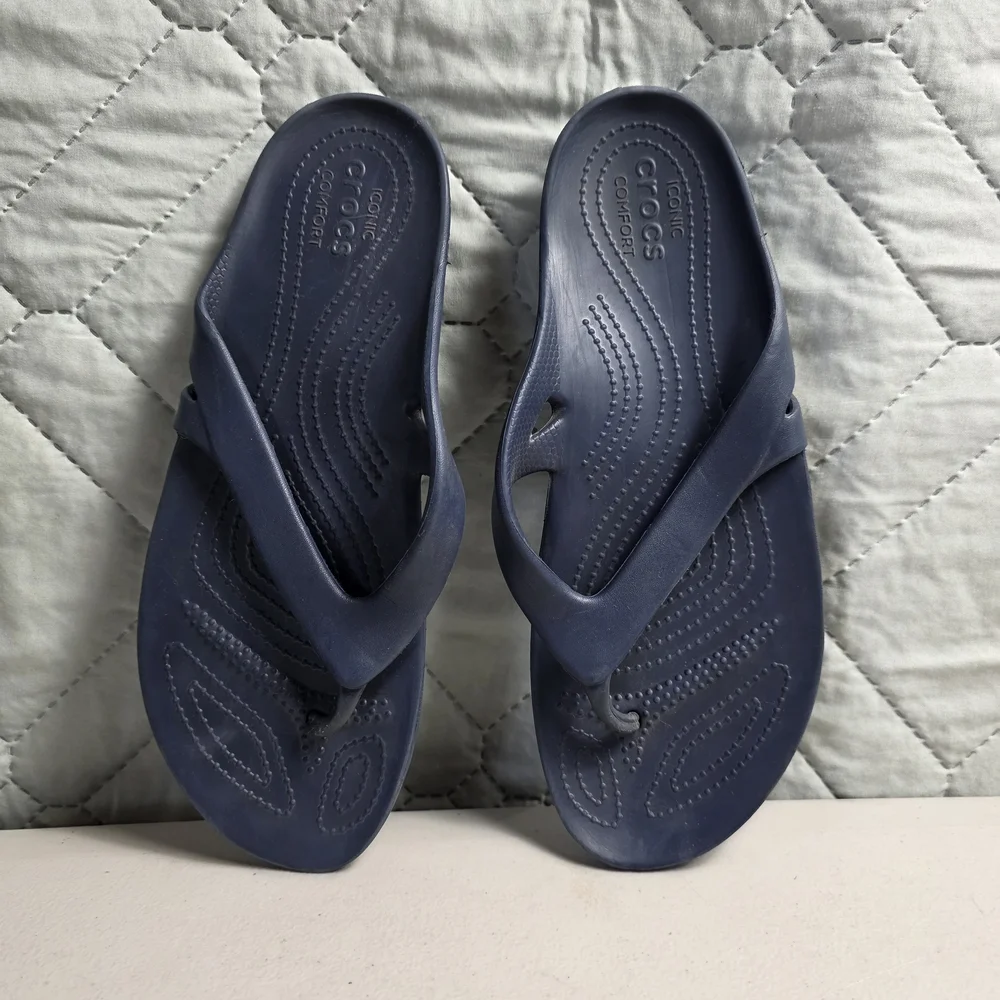 CROCS | Shoes | Crocs Navy Blue Womens Flip Flops | Poshmark display picture 1